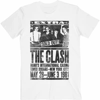 official the clash t shirt bonds 1981 mens white punk rock metal classic tee