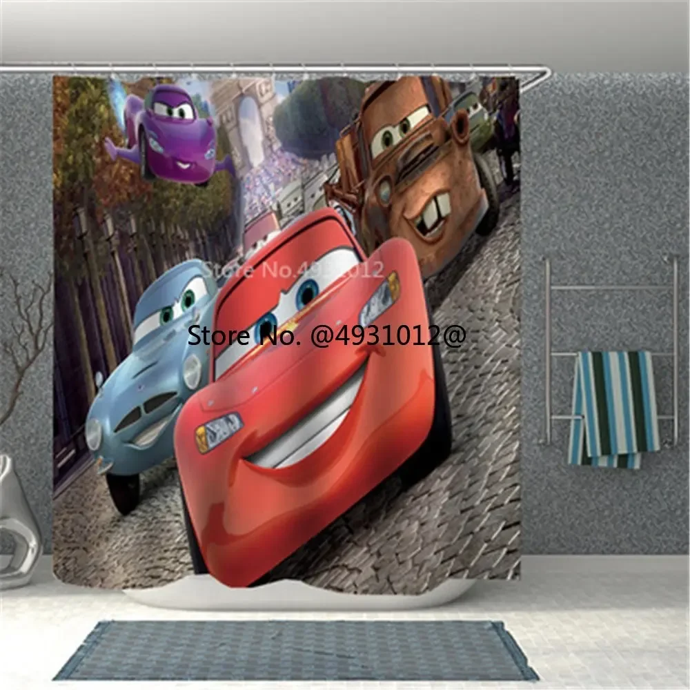 Disney Молния Маккуин автомобиль занавеска для душа ванной Декор водонепроницаемый
