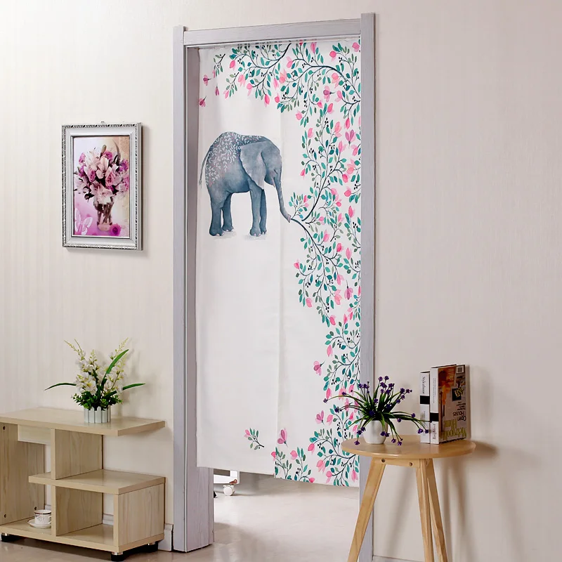

New Arrival Animal Forest Flower Elephant Door Curtains Living Room Bedroom Fabric Curtain Door Curtain Kitchen Bathroom AA39