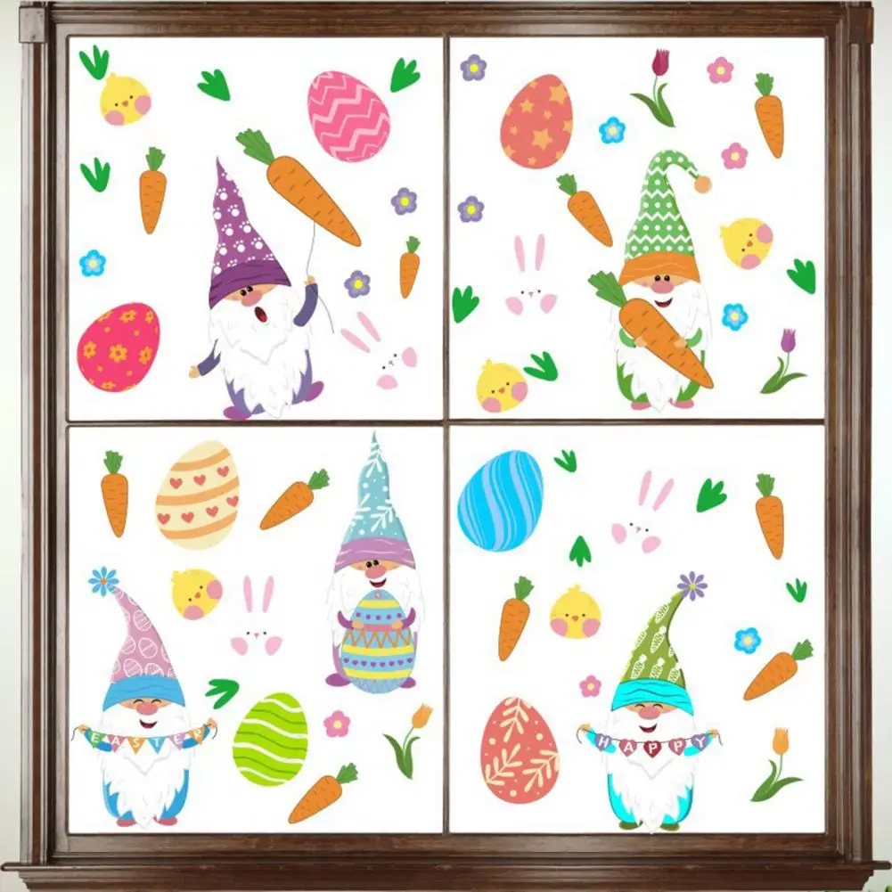 

Easter Bunny Sticker Exquisite Pattern Removable Self Adhesive Easter Egg Bunny Sticker Holiday Party Decal Festival Supplies