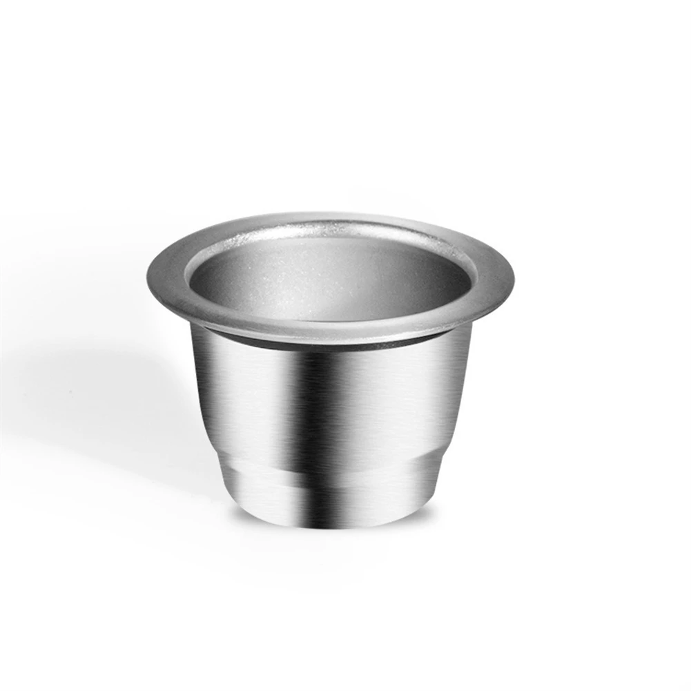 

Stainless Steel Coffee Capsule Cups for Nespresso 2 Cups + 100 Lids Superior Flavor Extraction Eco friendly Solution