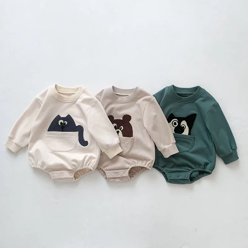 

MILANCEL 2023 Spring New Baby Bodysuits Cartoon Style Girls One Piece Toddler Boys Clothes