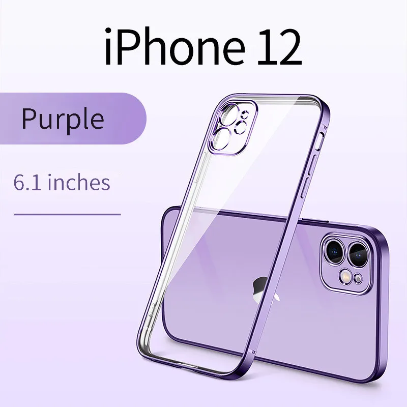 

For iphone 13 Case,Colorful Plated Case For Iphone 12/11,Soft Transparent TPU Phone Cover Case For iphone XR/XS/6/6S/XS MAX/SE