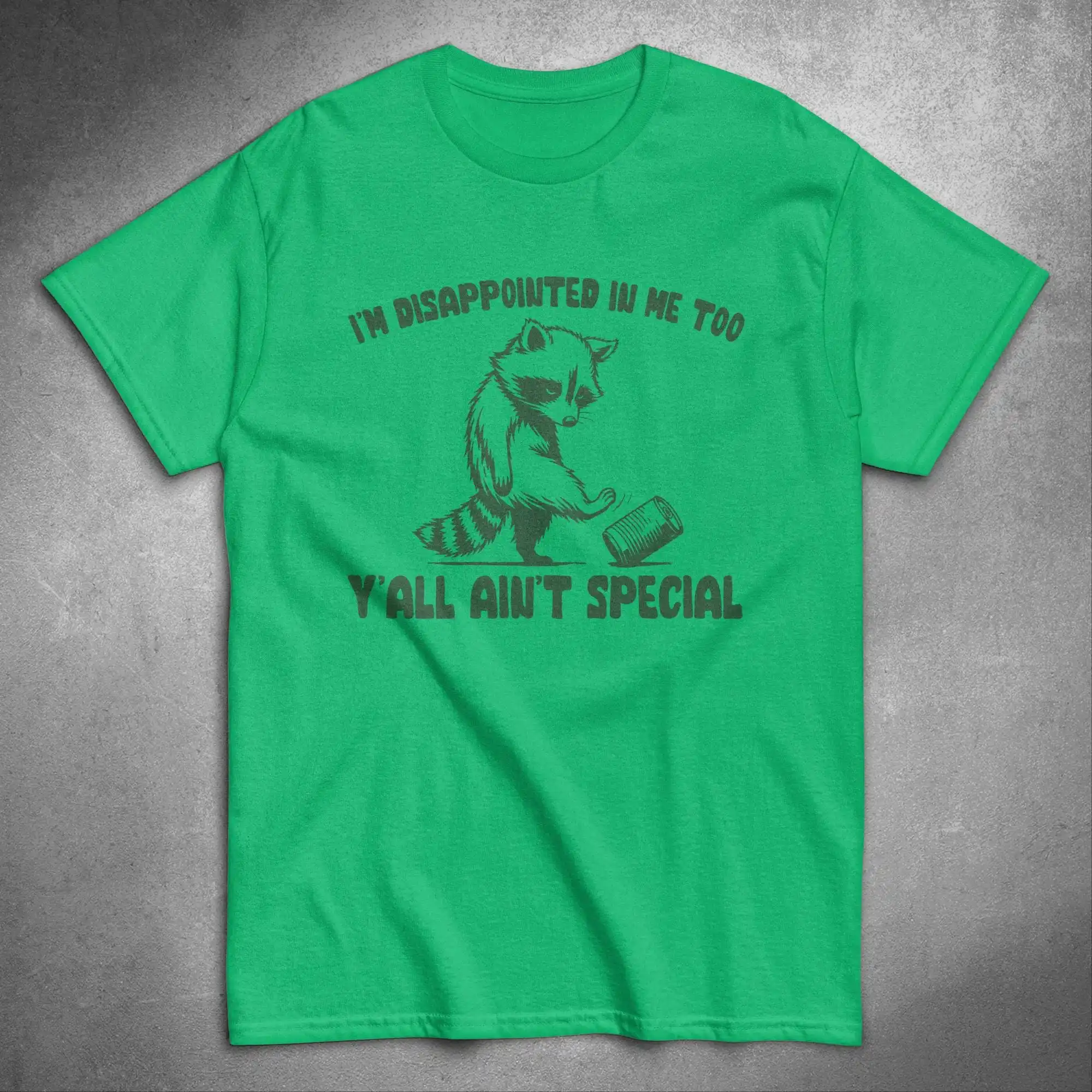 Футболка Disappointed In Me Too с забавным енотом саркастическая надпись хаотическая