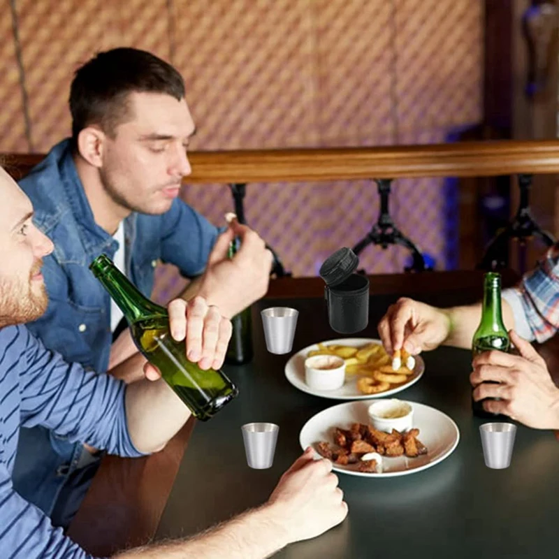 Полированные 30 мл мини-стеклянные чашки из нержавеющей стали бокалы для питья