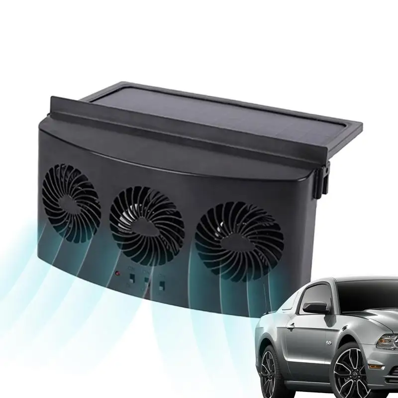

Car Window Fan Energy Saving Vent Radiator 3 Cooler Solar Powered Fan Car Ventilator For Eliminate Peculiar Smell Inside