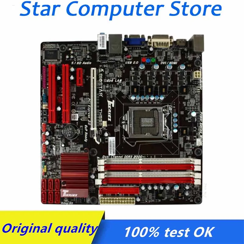 Оригинальная настольная материнская плата LGA 1156 Biostar TH55B HD DDR3 PCI-E 2 0 для Intel H55 б/у |