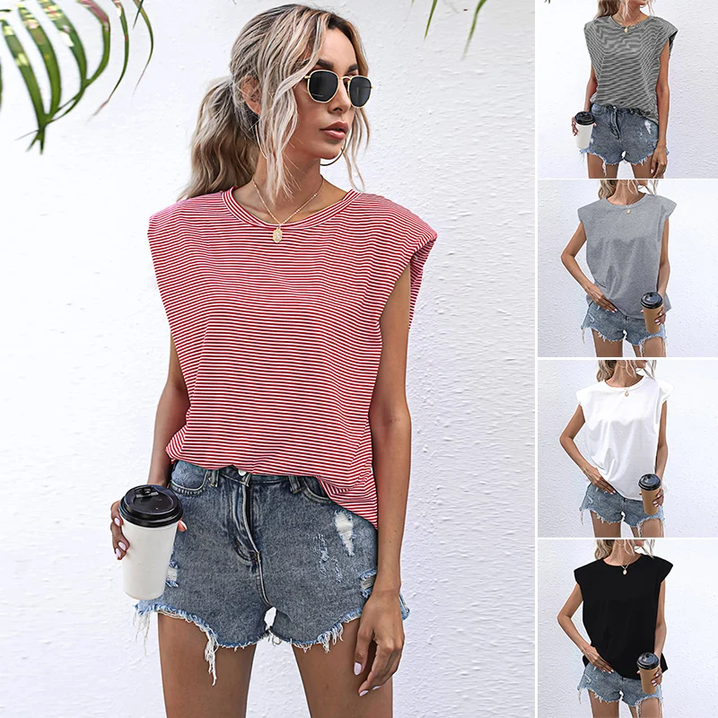 

Casual Loose Tank Tops Summer Sleeveless Top Women T-Shirt Basic Knitwear Top