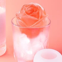 rose shape ice cube mold silicone ice cream mold tray 3d big ice cream ball maker reusable for whiskey cocktail bar tools