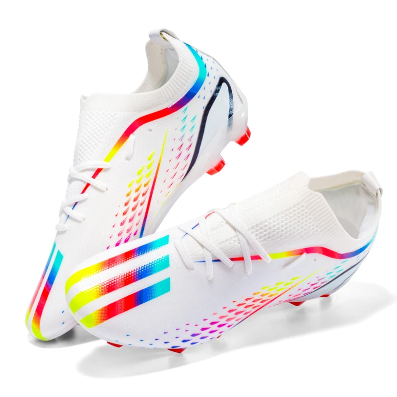 

2023 New Ultralight Soccer Shoes Outdoor Long Spikes Boys Training Football Boots Kids Non-Slip Turf Soccer Cleats Sneakers Men