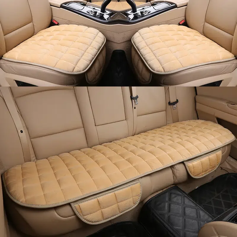 

3pcs Car Seat Covers Set, Winter Warm Anti-slip Car Seat Cushion, Front Rear Seat Protector Pad For Car Seats