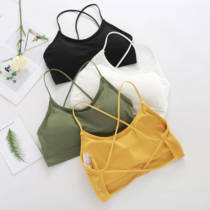 

2022 Spring Summer Push Up French Tube Bras for Women Criss-Cross Straps Sexy Tube Tops Crop Top Backless Underwear Bandeau Tops
