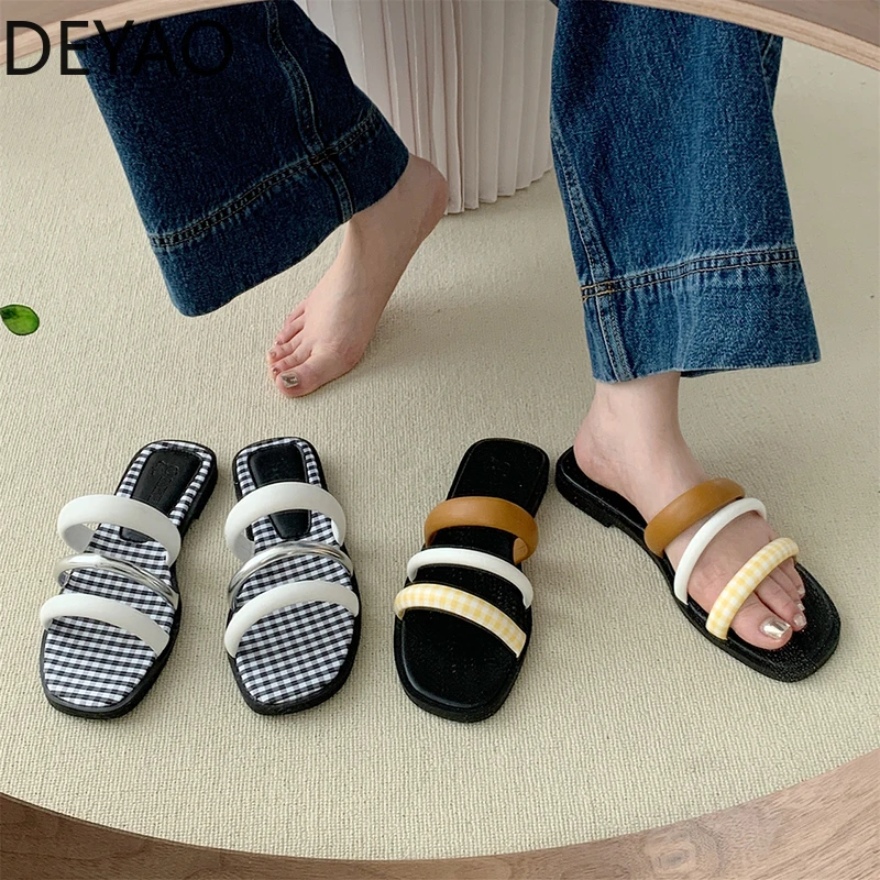 

Summer Flats Slides Women Slipper Fashion Slip On Ladies Casual Outdoor Gladiator Mix Colors Sandal Flat Heel