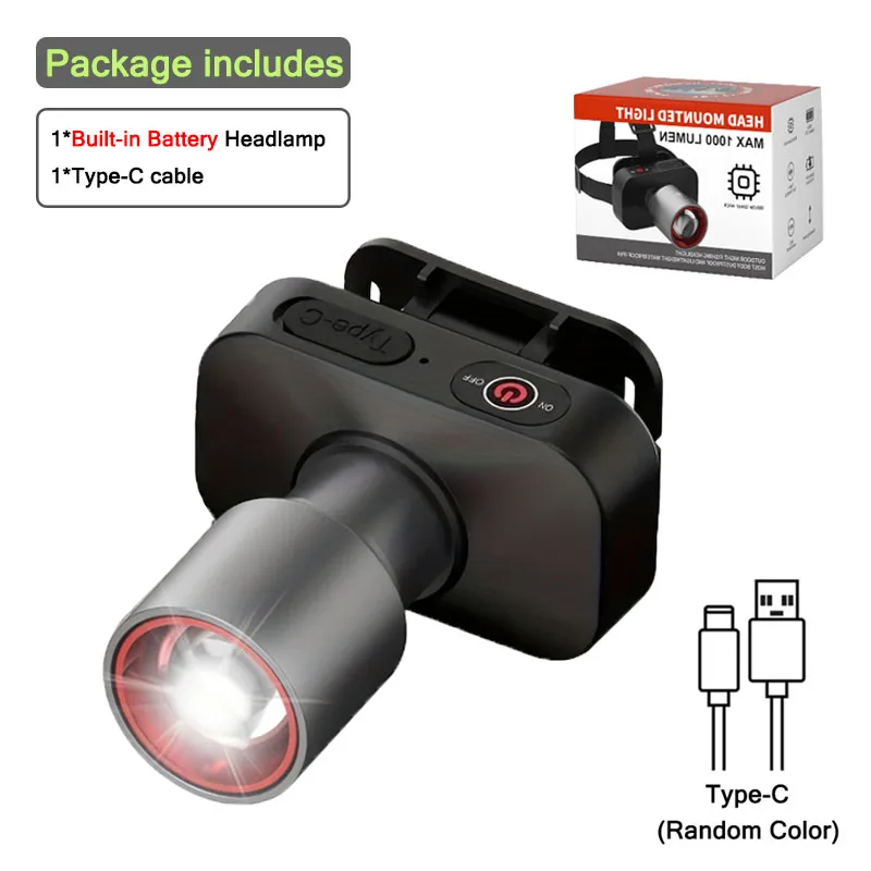 

Налобный фонарь Mikenoon, телескопический зум, 3 режима