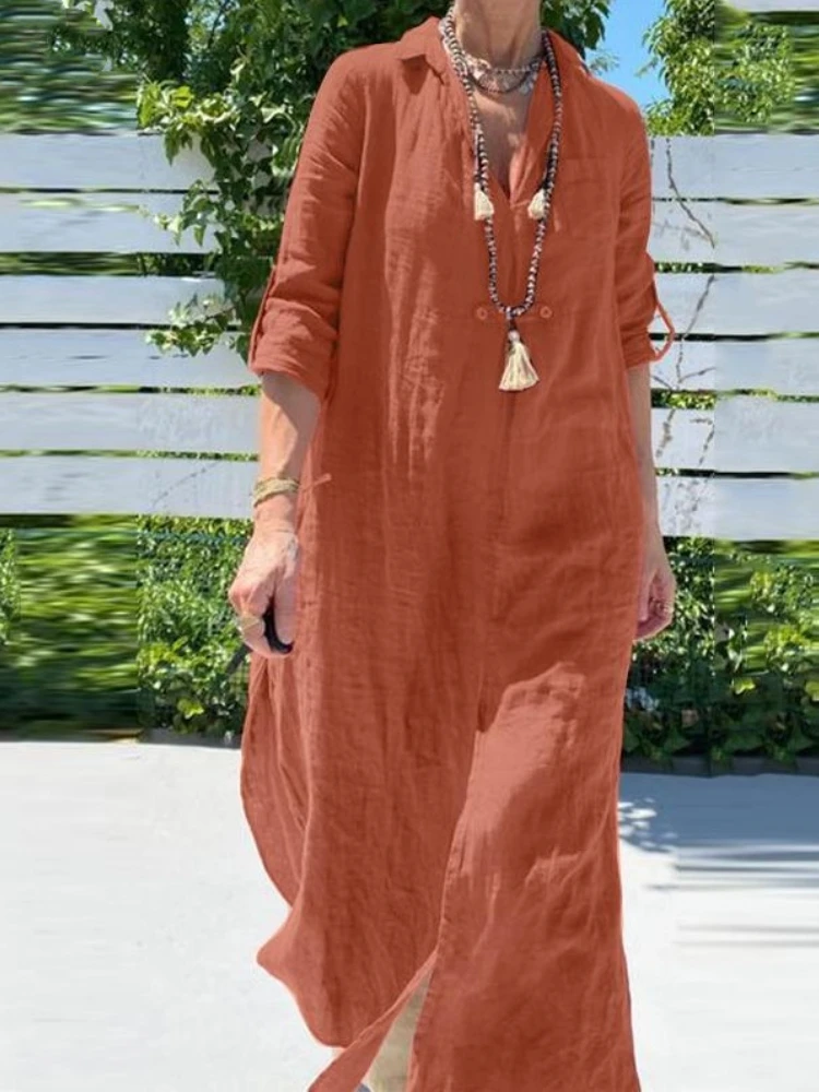 

Summer Dress 2023 New Women's Long Dresses Casual Streetwear Loose Korean Fashion Elegant Oversize Robe Vintage Dress Clothing