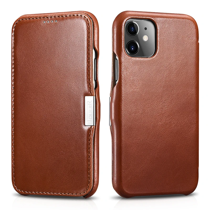 

For iPhone 11 Flip Case Retro Cowhide Genuine Leather Phone Case Simple Business Smart Bag Cover for Apple iPhone 11 Pro Max