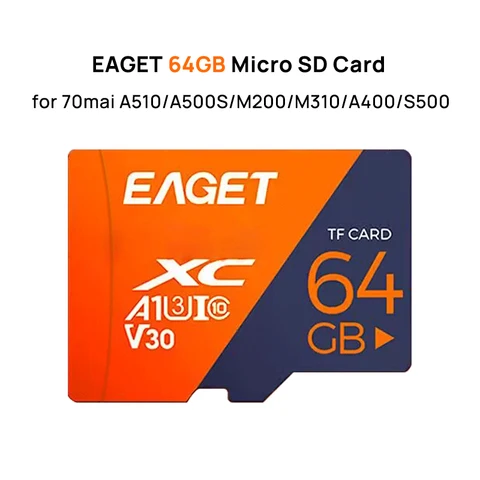 HIGH-ENDURANCE Micro SD 32 ГБ 64 ГБ 128 ГБ TF-карта USH-3 для 70mai 4K Dash Cam A810 A800SE A800S A510 A500S M310 S500 EAGET Card