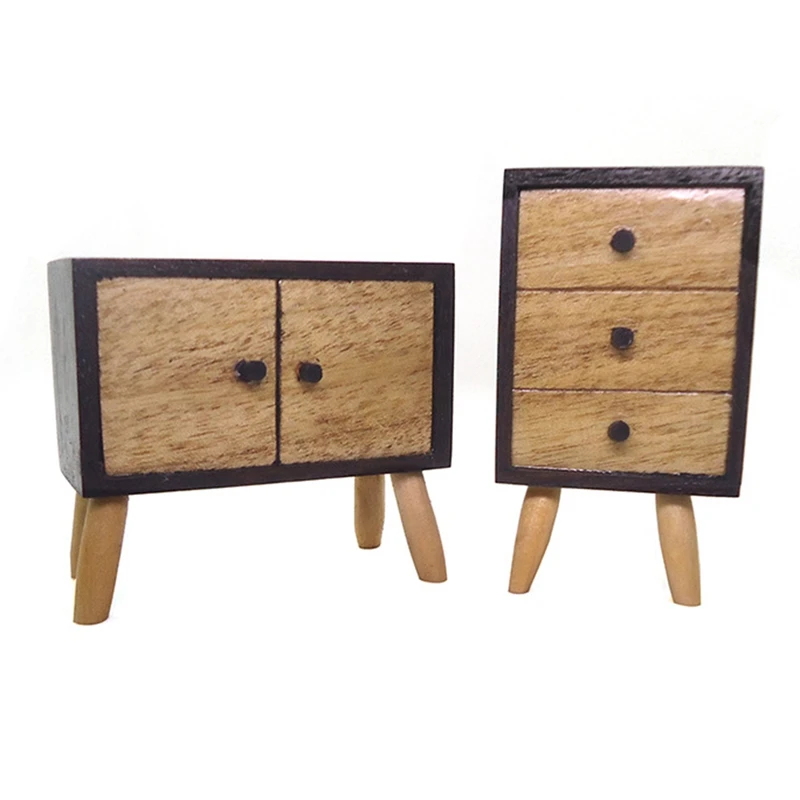 

FBIL-1:12 Dollhouse Miniature Wood Display Cupboard Cabinet Showcase Model Kids Doll House Decor Furniture Accessories