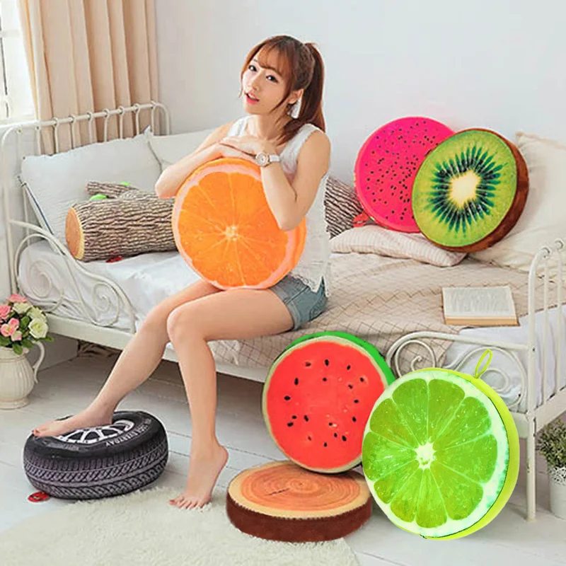 33x33x5cm New Cute Creative 3D Summer Fruit PP Cotton Office Chair Back Cushion Sofa Throw Pillow Soft Decorative Pillows