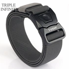 Эластичный ремень с тройной бесконечностью, жесткий металлический быстроразъемный, с пряжкой, удобный мужской Тактический дизайнерский спортивный ремень для охоты