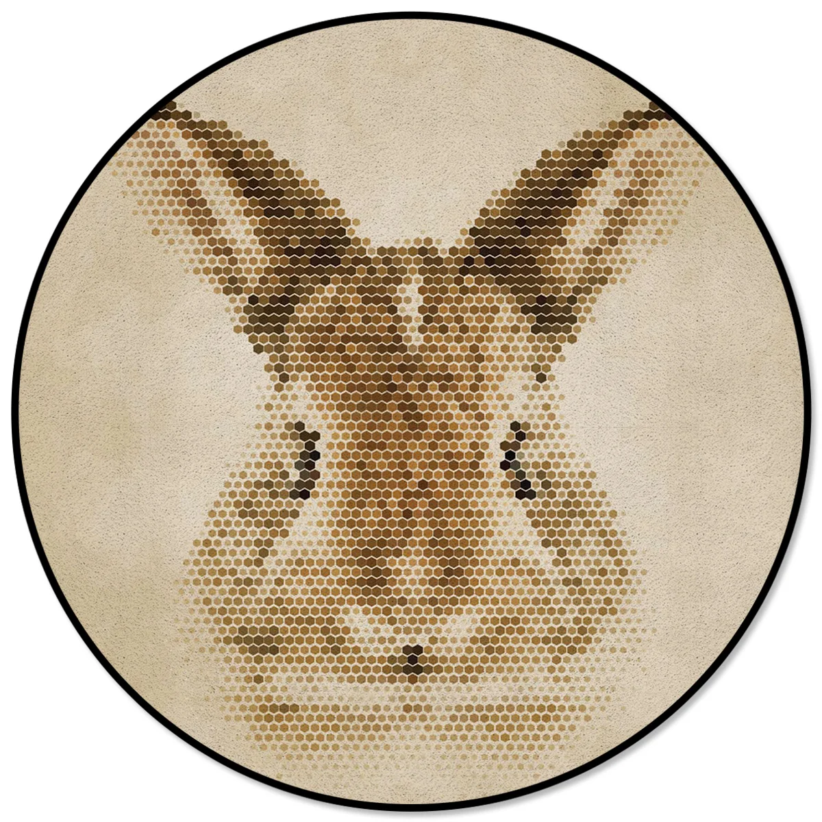 

Коврики и ковровые покрытия с рисунком кролика в горошек для дома, гостиной, Круглый нескользящий ковер для детской комнаты