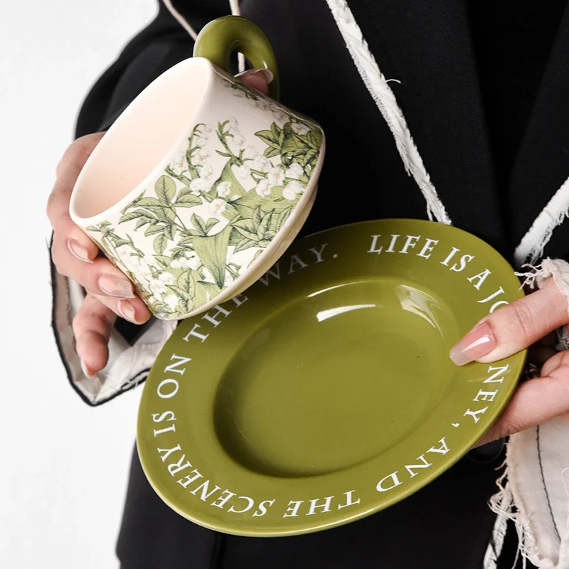 260 мл керамические кружки в стиле ретро изысканная ручная роспись цветок Сузуран