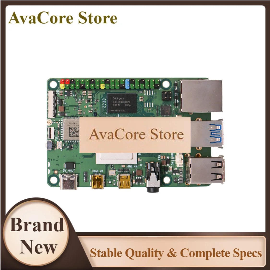 Фото AvaCoreRadxa ROCK 4C+, HDMI с поддержкой 4K, RK3399-T, 6-ядерный процессор SBC, Wi-Fi 5 и Gigabit Ethernet, одноплатный компьютер №1