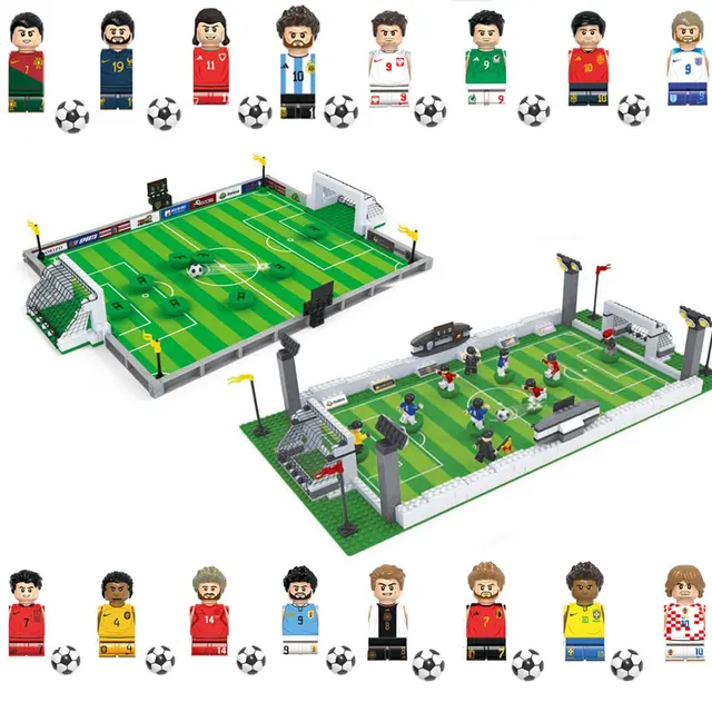 Soccer Field and Basketball Court Building Blocks DIY Table Football Board Game Building Blocks Boys Educational Toys for Kids 1