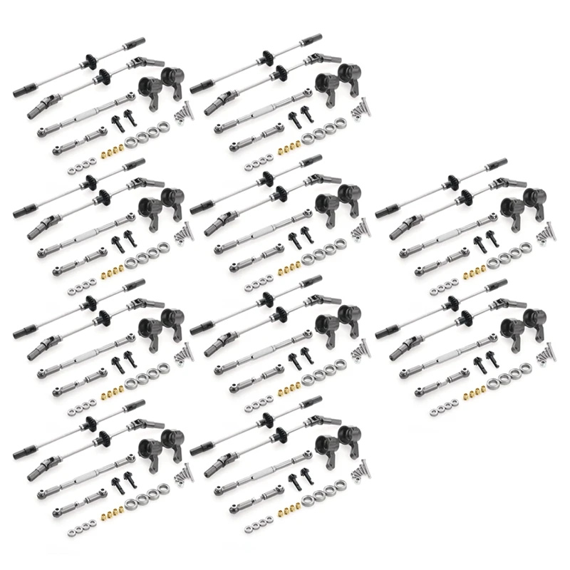 10X Upgrade Steel Gear Bridge Axle Gear Steering Cup Kit For MN D90 D91 MN99 MN99S 1/12 RC Car Spare Parts,F+R