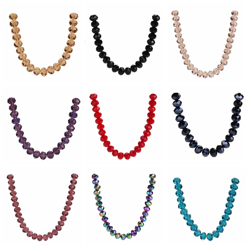

4mm Faceted bead Loose Crafts Findings DIY Jewelry Making Charms 100x Wholesale Crystal Glass Spacer Beads Rondelle