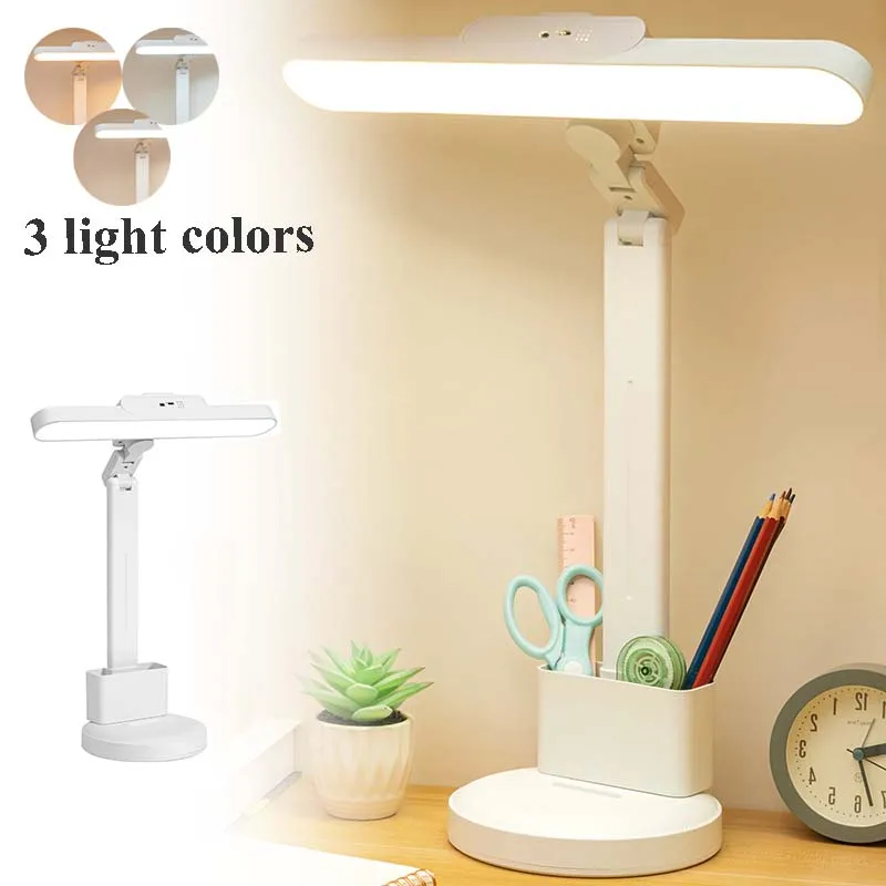 

Table Lamp Eyes Protection Touch Dimmable LED Light Student Dormitory Bedroom Reading USB Rechargeable Special Gift Desk Lamp