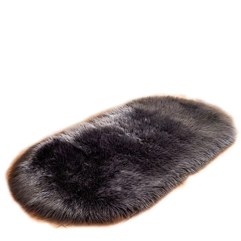 

2023 плюшевые мягкие искусственные декоративные меховые коврики для гостиной, прикроватный напольный коврик для спальни, Овальный коврик из искусственной шерсти