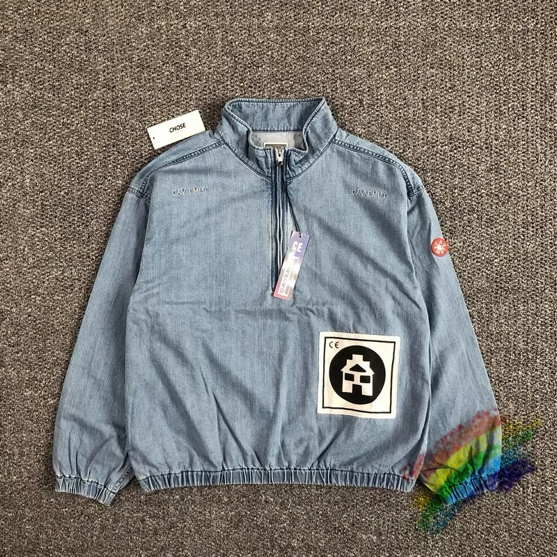 

CAVEMPT CE 21AW BLEACHED DENIM Jeans Jacket Men Women 1:1 High Quality Cav Empt Coats Outerwear Fashion Clothes