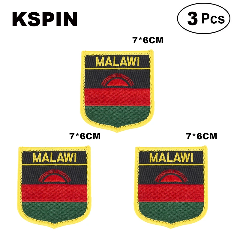 

Malawi Shiled Shape flag patches national flag patches for Cothing DIY Decoration