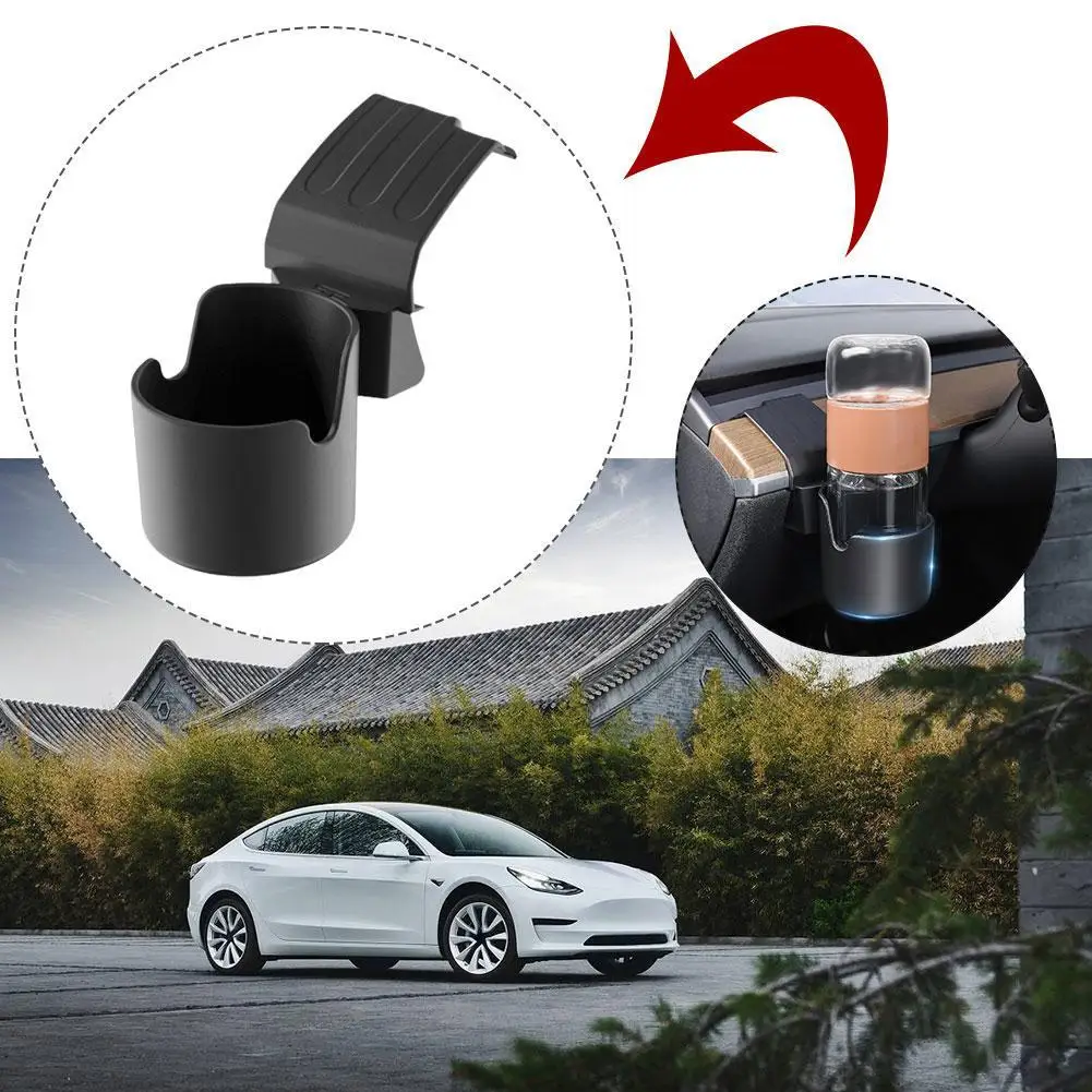 

Herval for Tesla Model 3/Y Dashboard Water Cup Holder Instrument Panel Organizer Dashboard Left Storage Box Accessories