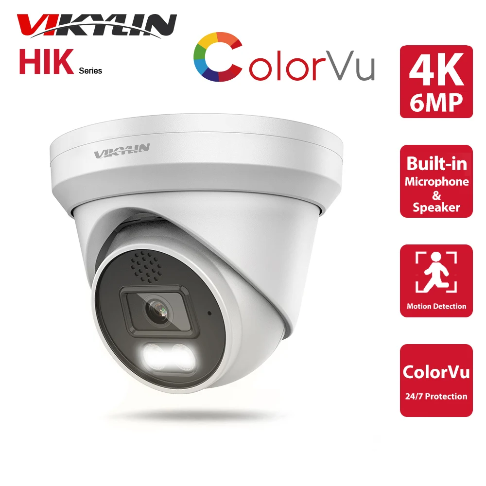 Compatible Smart Home Security Camera 8mp Poe Colorvu Night 