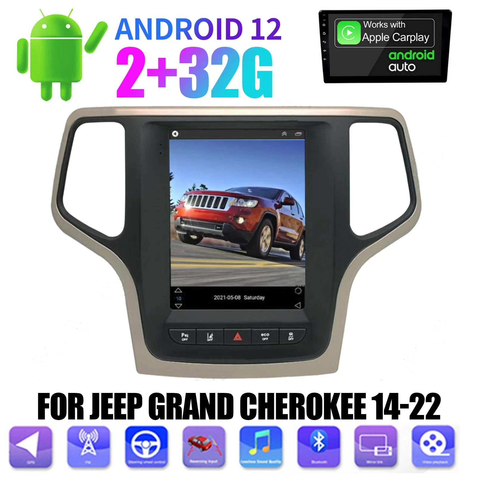 

Автомагнитола для Jeep Grand Cherokee 2014-2022, 10 дюймов, Android 12