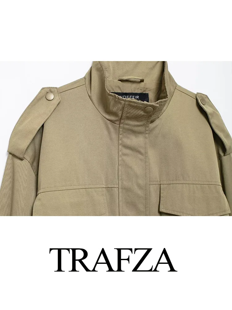 TRAFZA женский комплект из 2 предметов модная куртка с карманами и пуговицами