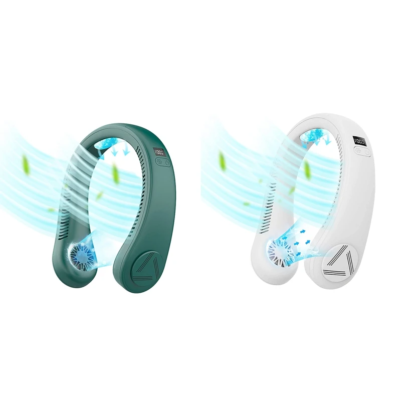 

Portable Personal Neck Fan Bladeless Rechargeable Neck Cooler Refrigeration Airneck Cooling Hanging Neck Fan