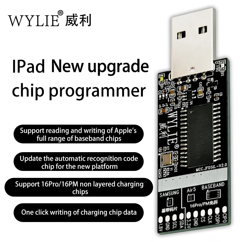 Фото Программатор чипов WYLIE для iPad 2 с функцией автоматического распознавания кода, поддержка чтения и записи чипов Samsung для iPad Air 5, iPhone 6-17PM