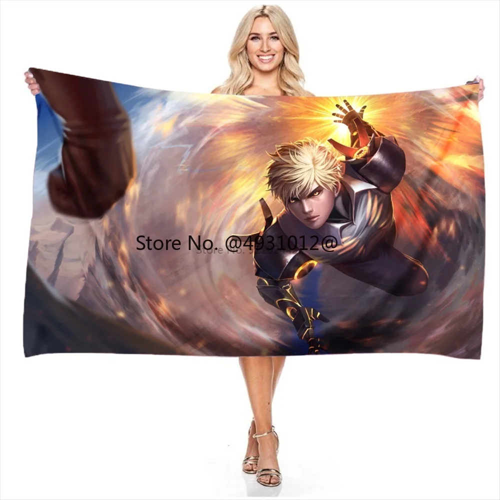 

2023 One Punch Man 3D Digital Printing Bath Towels Rectangular Microfiber Beach Adult Children Women Vacation Fashion Shawls