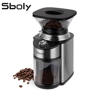 sboly conical burr design coffee grinder stainless steel 19 settings 2 12 cups blender bean grinder for espresso included brush