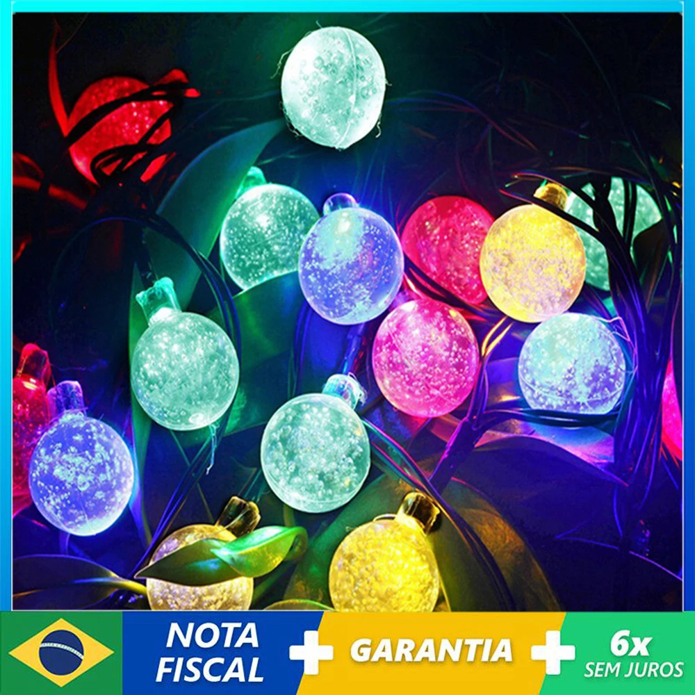 

Solar String Lights Outdoor 100 Led Crystal Globe Light With 8 Modes Waterproof Solar Powered Patio Light For Garden Party Decor