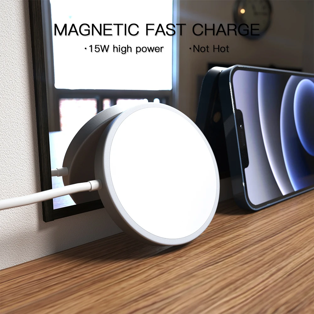 15w magnetic wireless charger for iphone 12 13 pro max 12 13pro qi fast charger for iphone 12 mini usb c pd adapter magsafing free global shipping