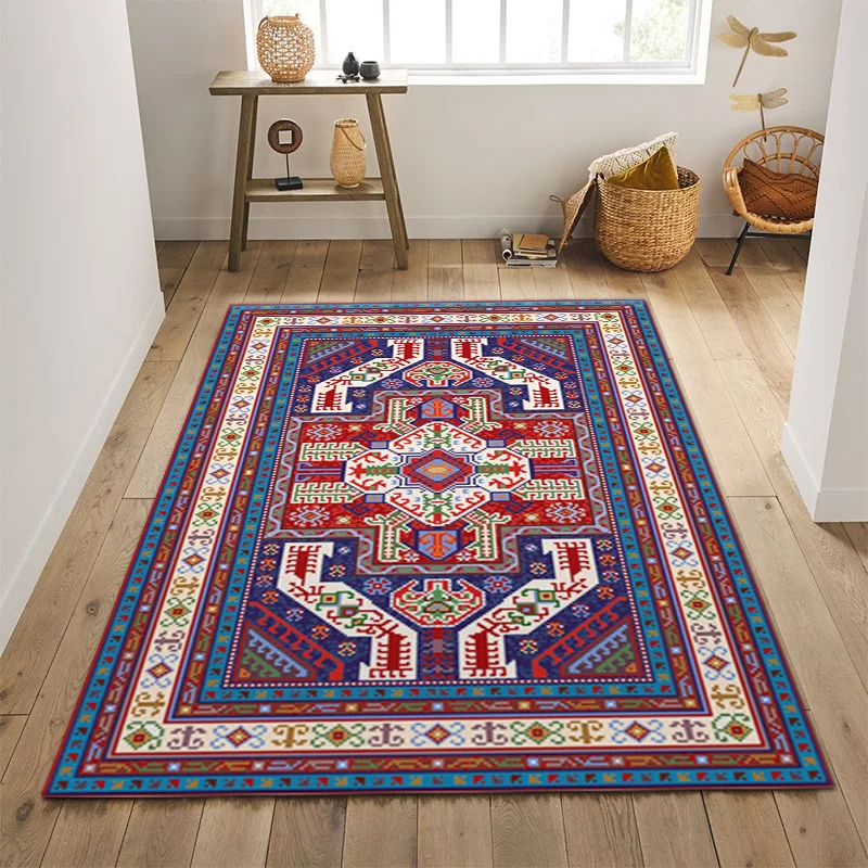 

Persian Court Style Carpet Geometric Carpets for Home Living Room Bedroom Decoration Anti-Slip Area Rugs Washable Soft Floor Mat