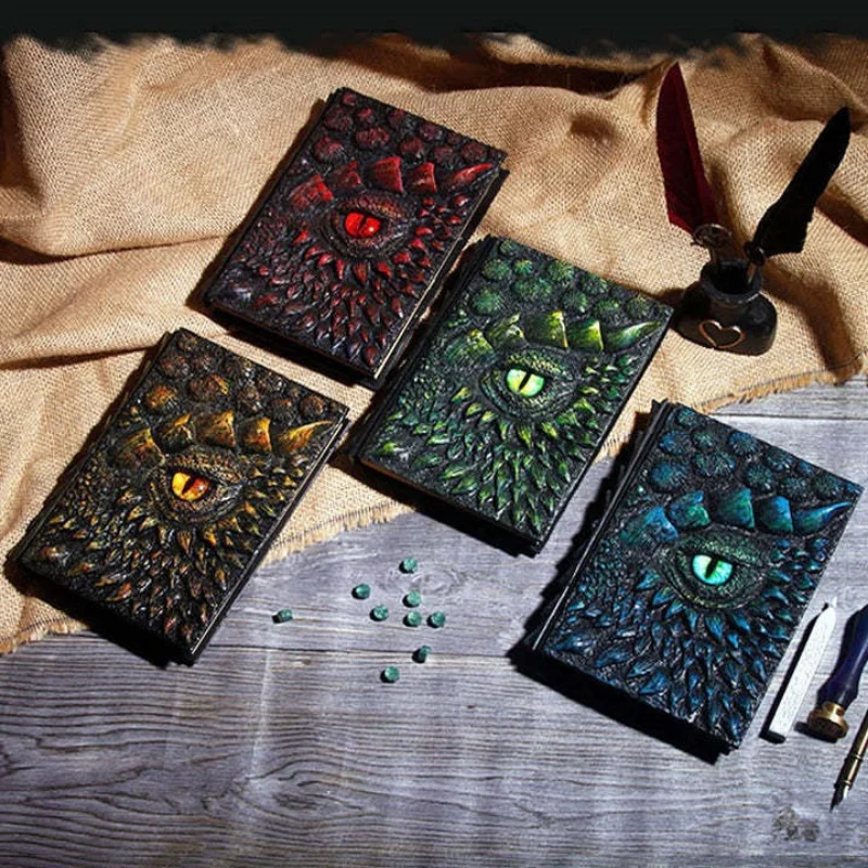 

A5 Ancient Style Retro Diary Hand Ledger High Quality Creativity Handmade Magic Resin Cover Dragon Notebook Hand Account Book