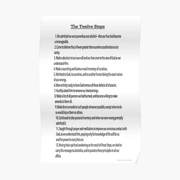 

12 шагов, 12 традиций, также доступен плакат, картина для комнаты, печать, забавное украшение, винтажная Современная роспись, искусство без рамки