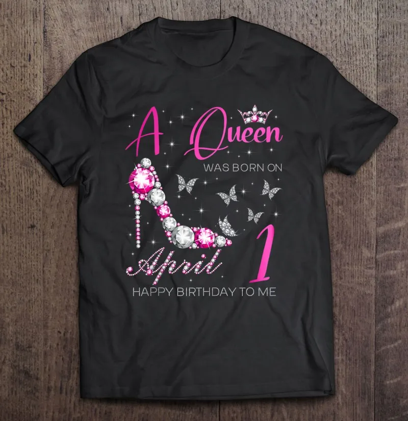 

1 апреля, Мужская футболка с надписью A Queen Was Born, Мужская одежда, футболки с короткими рукавами, Мужская одежда, Топ