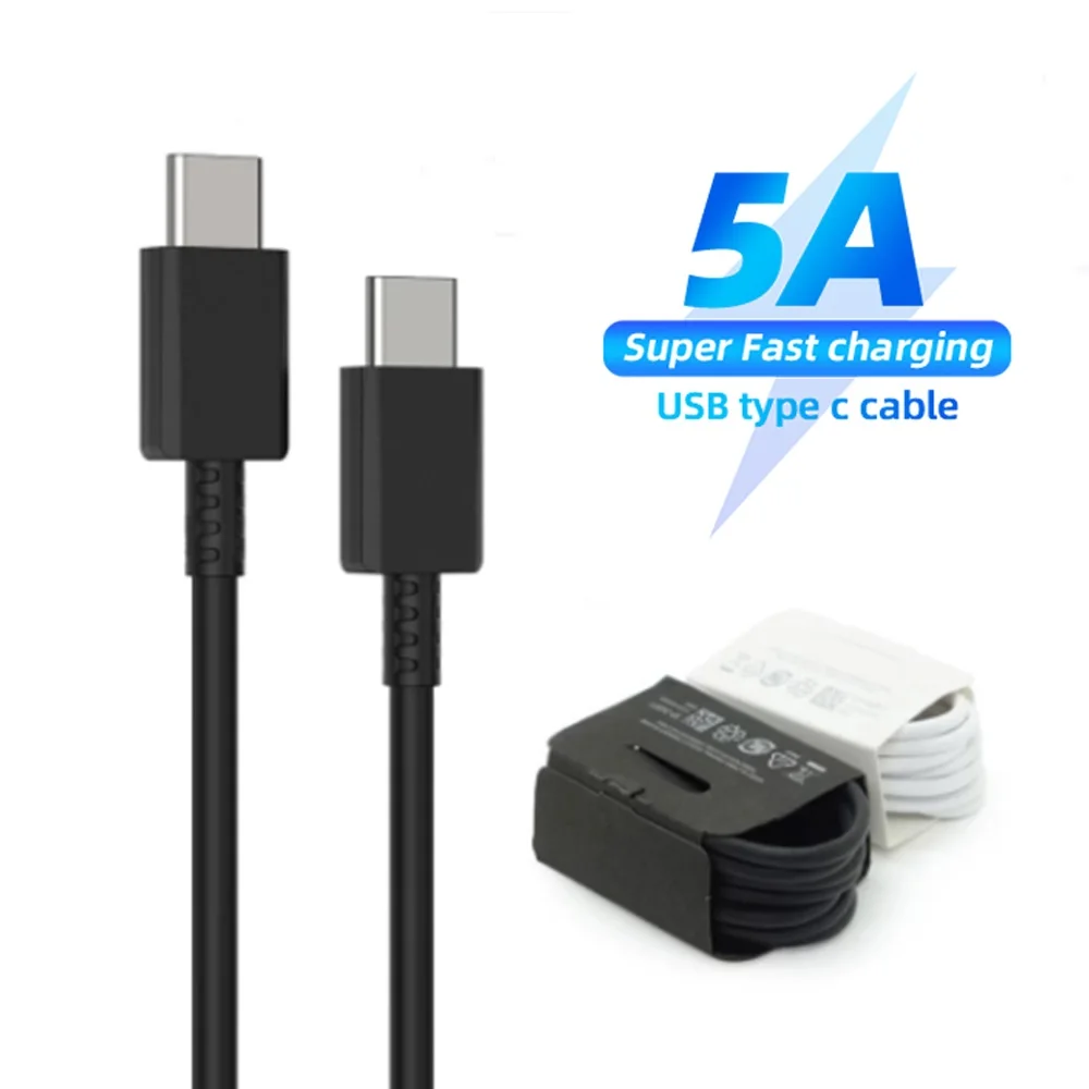 

Супербыстрый зарядный кабель, 50 шт., 45 Вт, 5 А, длина 1 м, 3 фута, кабель USb Type-c в Type c PD для Samsung S10, S20, S21, S22, htc, Lg
