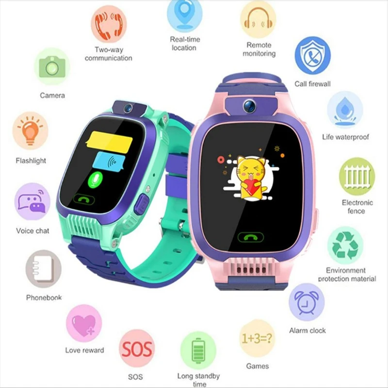 Детские умные смарт-часы Smart Baby Watch Y79 2G с поддержкой GPS HD камера SIM card (Розовый) |